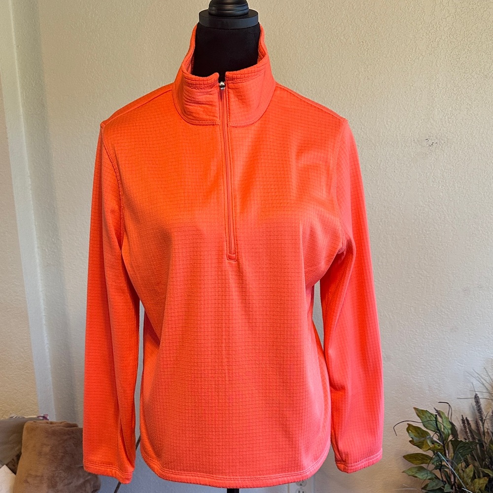 Izod Orange Quarter-Zip Knit Pullover